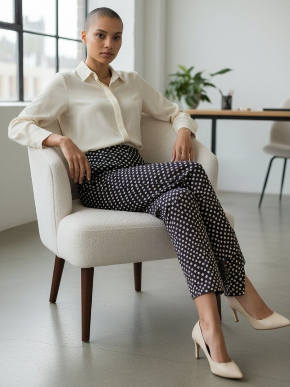 Anne Taylor | Women's Pants | Slim Leg Capri | Black, Tan, Polka Dot |Size 10
